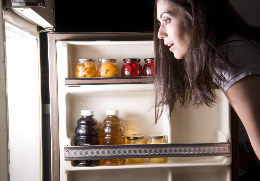 Looking into refrigerator